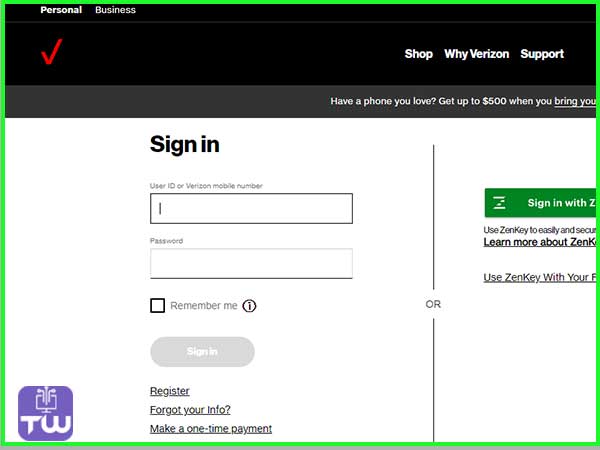 the AOL sign-in page